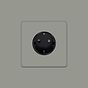 Soho Lighting Primed Paintable 16A 1 Gang Euro Schuko Socket with Black Insert