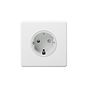 Soho Lighting Primed Paintable 16A 1 Gang Euro Schuko Socket with White Insert