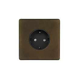 The Westminster Collection Vintage Brass 16A 1 Gang Euro Schuko Socket