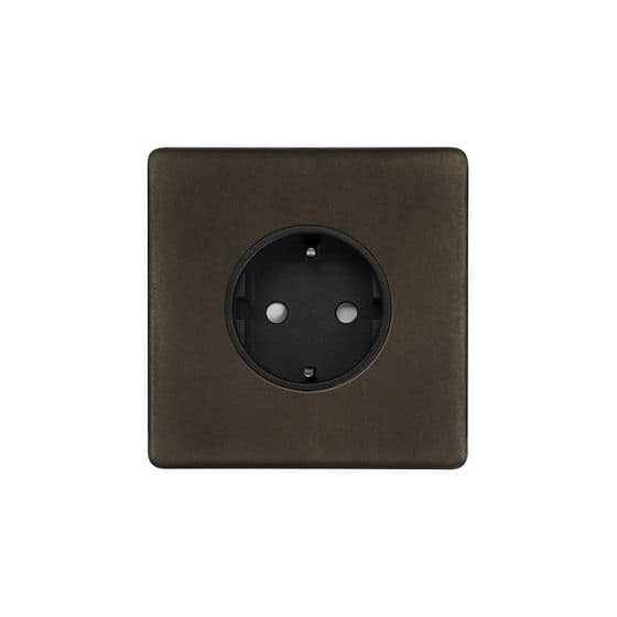 The Westminster Collection Vintage Brass 16A 1 Gang Euro Schuko Socket