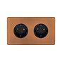 The Chiswick Collection Antique Copper 16A 2 Gang Euro Schuko Socket