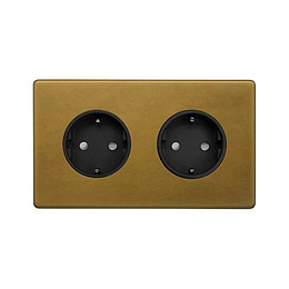 Old Brass Schuko Socket