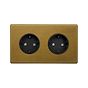 The Belgravia Collection Old Brass 16A 2 Gang Euro Schuko Socket