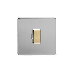 Soho Lighting Brushed Chrome & Brushed Brass 13A Unswitched Fused Connection Unit (FCU) White Inserts Screwless