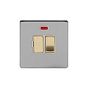 Soho Lighting Brushed Chrome & Brushed Brass 13A Double Pole Switched Fused Connection Unit (FCU) With Neon 