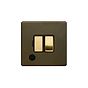 Soho Lighting Bronze & Brushed Brass 13A Switched Fuse Flex Outlet Black Inserts Screwless