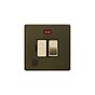 Soho Lighting Bronze with Brushed Brass Flat Plate 13A Switched Fused Connection Unit (FCU) Flex Outlet With Neon Screwless 