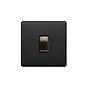 Soho Lighting Matt Black and Antique Brass 1 Gang 20 Amp Switch