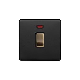 Matt Black and Antique Brass Bulkhead Double Isola