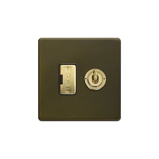 Soho Lighting Bronze & Brushed Brass 13A Toggle Switched Fused Connection Unit (FCU) Black Inserts