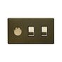Bronze and Brass Dimmer Rocker Combo Switch