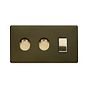 Bronze and Brass Dimmer Rocker Combo Switch
