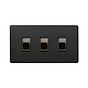 Matt Black and Antique Brass 2 Way and Intermediate Switch
