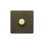 Soho Fusion Bronze & Brushed Brass 1 Gang 250W LED Intermediate Dimmer Switch
