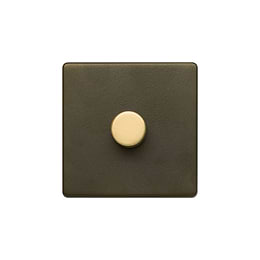 Soho Lighting Bronze & Brushed Brass 1 Gang 400W LED Dimmer Switch