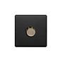Soho Lighting Matt Black and Antique Brass 1 Gang 400W LED Dimmer Switch