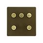 Soho Lighting Bronze with Brushed Brass 5 Gang 2-Way Intelligent Dimmer 150W LED (300w Halogen/Incandescent)