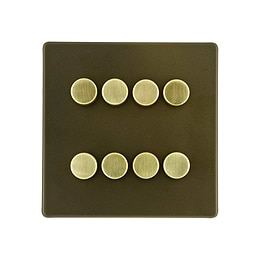 Soho Lighting Bronze with Brushed Brass 8 Gang 2 -Way Intelligent  Dimmer Switch 150W LED (300w Halogen/Incandescent) 