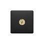 The Camden Collection Matt Black & Brushed Brass 20A 1 Gang 2 Way Toggle Switch Screwless