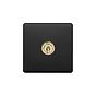 The Camden Collection Matt Black & Brushed Brass 1 Gang Retractive Toggle Switch Screwless