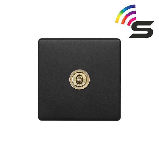 Matt Black and Brass Smart Light Switch