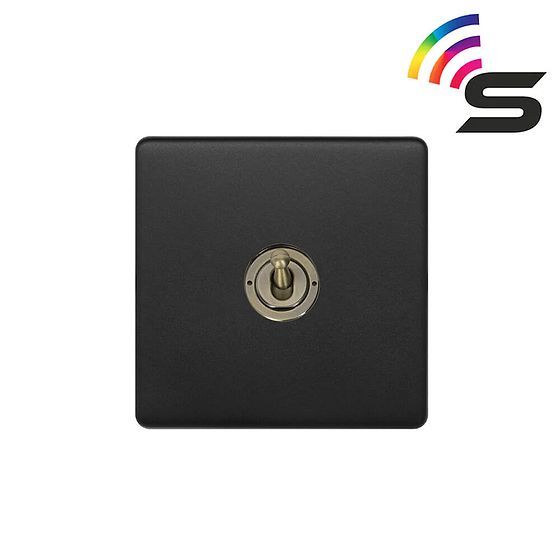Matt Black and Antique Brass Smart Light Switch

