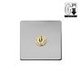 Soho Lighting Lighting Brushed Chrome & Brushed Brass 1 Gang Dimming Toggle Switch