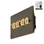 Soho Lighting Lighting Bronze & Brushed Brass 4 Gang Dimming Toggle Switch