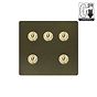 Soho Lighting Lighting Bronze & Brushed Brass 5 Gang Dimming Toggle Switch