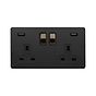 Matt Black and Antique Brass 2 Gang USB Socket
