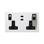 Soho Lighting Primed Paintable 2 Gang 65W USB C+C Socket (13A Socket + 2 USB C Ports)  with Antique Brass Switch