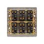The Savoy Collection Brushed Brass 6 Gang Toggle Light Switch 20A 2 Way Screwless