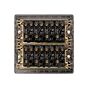 The Charterhouse Collection Antique Brass 8 Gang Toggle Light Switch 20A 2 Way Screwless