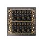 The Charterhouse Collection 8 Gang Toggle Light Switch 20A 2 Way Screwless Antique Brass