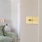 The Savoy Collection Brushed Brass 1 Gang 2 -Way Intelligent Dimmer 150W LED (300W Halogen/Incandescent)