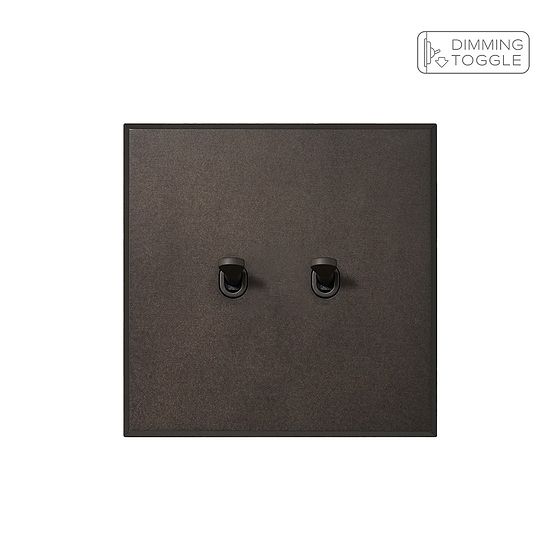 Heritage Bronze 2 Gang 2 Way Dimming Toggle Switch with Bronze Toggle - The Palaces Collection