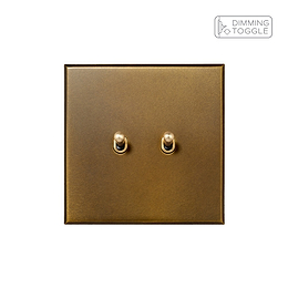 Aged Brass 2 Gang 2 Way Dimming Toggle Switch - The Palaces Collection