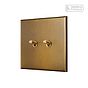 Aged Brass 2 Gang 2 Way Dimming Toggle Switch - The Palaces Collection