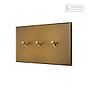 Aged Brass 3 Gang 2 Way Dimming Toggle Switch - The Palaces Collection
