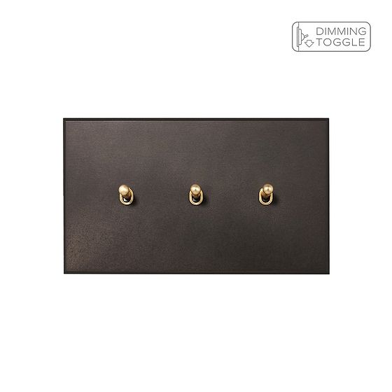 Heritage Bronze 3 Gang 2 Way Dimming Toggle Switch - The Palaces Collection