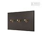Heritage Bronze 3 Gang 2 Way Dimming Toggle Switch - The Palaces Collection
