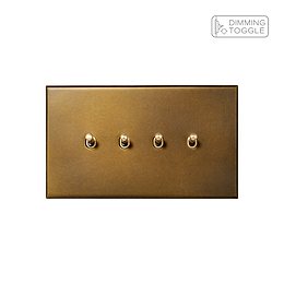 Aged Brass 4 Gang 2 Way Dimming Toggle Switch - The Palaces Collection