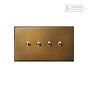 Aged Brass 4 Gang 2 Way Dimming Toggle Switch - The Palaces Collection
