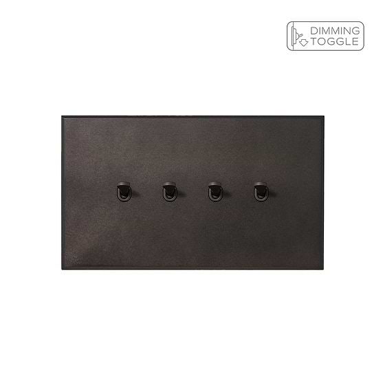 Heritage Bronze 4 Gang 2 Way Dimming Toggle Switch with Bronze Toggle - The Palaces Collection