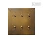 Aged Brass 6 Gang 2 Way Dimming Toggle Switch - The Palaces Collection
