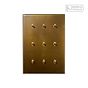 Aged Brass 9 Gang 2 Way Dimming Toggle Switch - The Palaces Collection