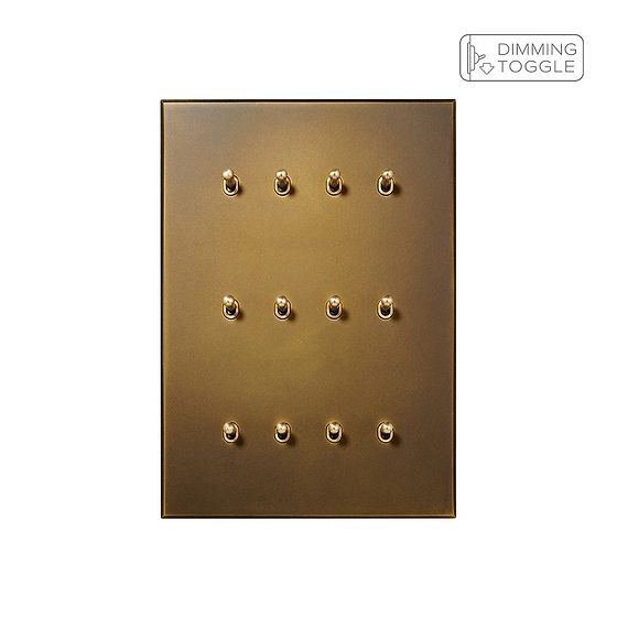 Aged Brass 12 Gang 2 Way Dimming Toggle Switch - The Palaces Collection