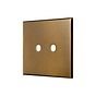 Aged Brass 2 Gang TM Module Grid Switch Plate - The Palaces Collection