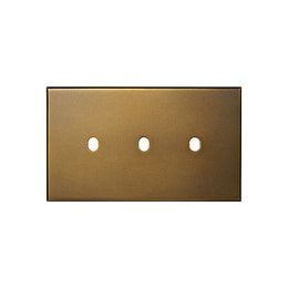 Aged Brass 3 Gang TM Module Grid Switch Plate - The Palaces Collection
