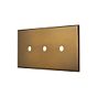 Aged Brass 3 Gang TM Module Grid Switch Plate - The Palaces Collection